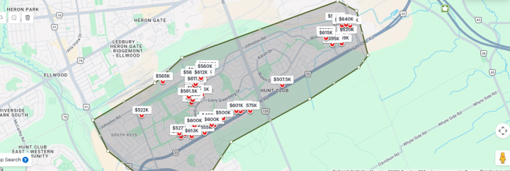 Map of the search area